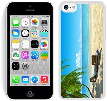 Case,Iphone,Amazon,Belt Clip and Case Combo,Chairs on Beach W Palmtrees iPhone 5C Case White Cover