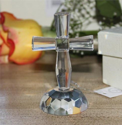 Pure Crystal Cross on Pedestal in Fancy Favor Box