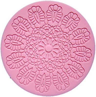 Longzand Molds HY1-152 DIY Cake Decorating Mold with Silicone Lace Mold Mat, Fondant Mold and Silicone Sugar Craft Molds, Pink