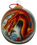 Hand Painted Glass Ornament, Dragon in Clouds CO-160