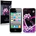 IPHONE 4 / IPHONE 4G LOVE HEART FLOWER DESIGN BACK COVER CASE - PINK