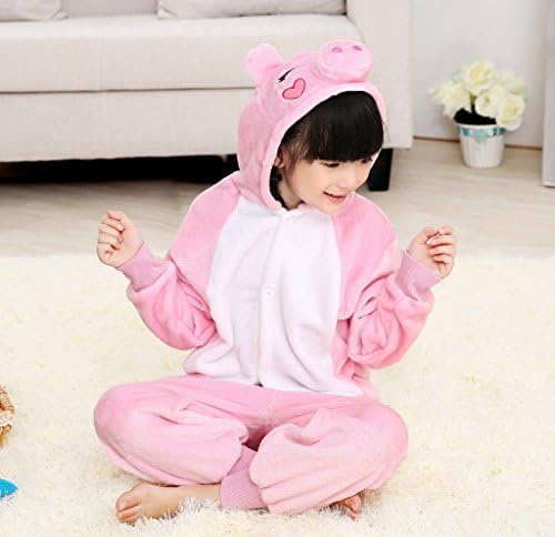 Cute Animal Pink Pig Costumes Onesie Pajamas Flannel for Girls Boys Kids