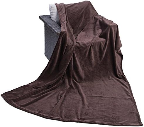 Monstar All Season Plush Fleece Bed Throw Blanket - Micro Fiber Coral Fleece Cozzy and Warm (Coffee, 59"x79")
