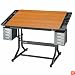 CraftMaster II Deluxe Drafting Table Cherry Woodgrain Top/Black Base