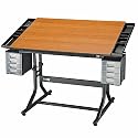 CraftMaster II Deluxe Drafting Table Cherry Woodgrain Top/Black Base