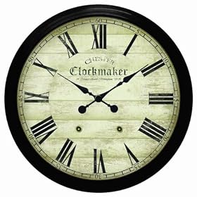 Infinity Instruments Chester Clockmaker - Large Metal Wall Clock
