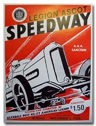 1933 Legion Ascot Speedway Poster Print