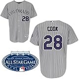 Colorado Rockies Authentic Aaron Cook Road Jersey w 2008 All-Star Patch at Majestic