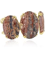 Isharya Rose Jasper Claw Three-Stone Cuff Bracelet