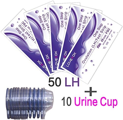 LOVEXOK Ovulation (LH) Test Strip 50 Pack+Urine Cup 10 Pack