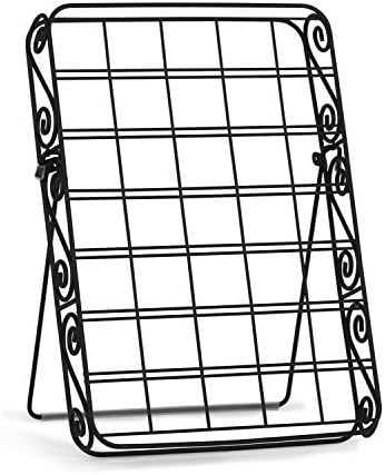 Universal Storage Rack 35 Capacity Can Be Used on Countertop, Inside Drawer or Mount on Wall, Matte Black Scroll Design by Antonino Collection