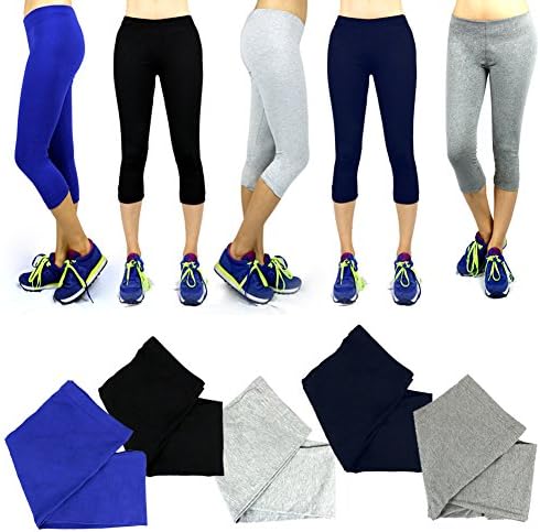 Yoga Women's Capri Leggings Pants Navy Basic Leggings, The Elixir Fashion