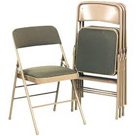 Samsonite 36885CVT4 Fabric Padded Seat/Back Folding Chair, Taupe Frame, Taupe