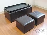 3pc Pack Bycast Storage Ottoman