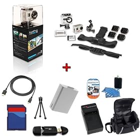 The Digital Camera Shop 2013 : GoPro Camera HD HERO2 Outdoor Edition w/ SSE Kit: Includes 32GB SDHC High Speed Memory Card, High Speed Card Reader, Extended Life Battery, External Rapid Home & Travel Charger, Deluxe Case, HDMI Cables + More On Amazon