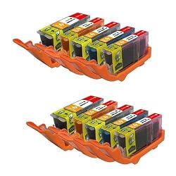 10-pack (2 Each) Ink w/ Chip for Pgi-220bk Cli-221 Canon Pixma Canon Ip3600 Ip4600 Mp560 Mp620 Mx860 Mp980