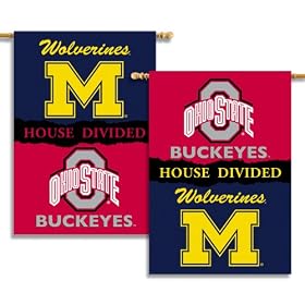 NCAA Michigan - Ohio St. 2-Sided 28-by-40 inch House Banner with  Pole Sleeve- Rivalry House Divided