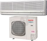 Sanyo 26KHHS72R 23,000 BTU Single Zone Wall-Mounted Heat Pump Ductless Split System with 1.8 kW Back-up Electric Heater, DC Inverter, Microprocessor Controls and Wireless Remote Control (KHHS2672R Indoor/ CH2672R Outdoor)