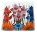 Fusion Art Glass 10-Inch Square Plate with Wild Flowers Design
