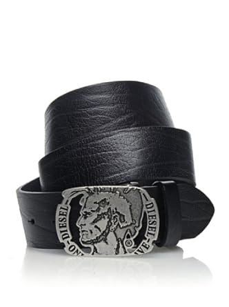 Ceinture Diesel Boichan homme en cuir noir 0RCX5G