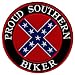 Proud Southern Biker Embroidered Patch Confederate Flag Iron-On Motorcycle Emblem