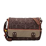 Fossil Maroquinerie - ZB4425206 - Key-Per - Sac port&eacute; Crois&eacute; Grand Mod&egrave;le - Femme - Tissu Brun