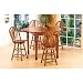 All new item 5 pc oak finish wood counter height dining table set with drop leaf sides