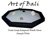 Art of Bali Zen Garden Large Octagonal Black Stone - Feng Shui - Buddha