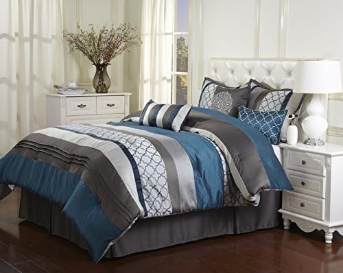Nanshing America Casbah 7 Piece Comforter Set, King, Teal