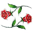 Glitter Large Roses Accent Temporary Tattoo Body Art