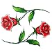 Glitter Large Roses Accent Temporary Tattoo Body Art