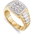 14K Two-Tone Gold Diamond Man's Ring - 0.37 Ct.