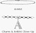 Diamond Initial A White Gold 9 Charm Anklet