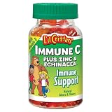 L'il Critters Gummy Immune C Plus Zinc & Echinacea, Dietary Supplement for Kids, 60-Count Bottles (Pack of 4)