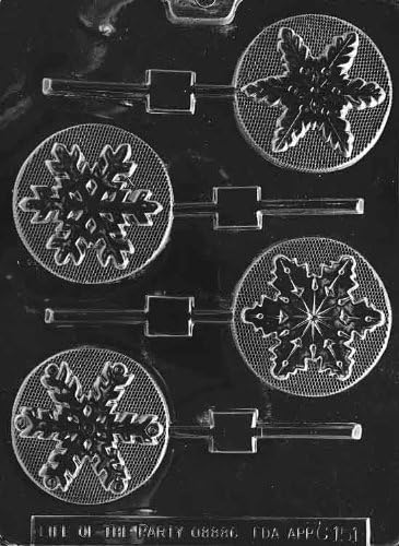 SNOWFLAKES LOLLY chocolate candy mold - set of 2