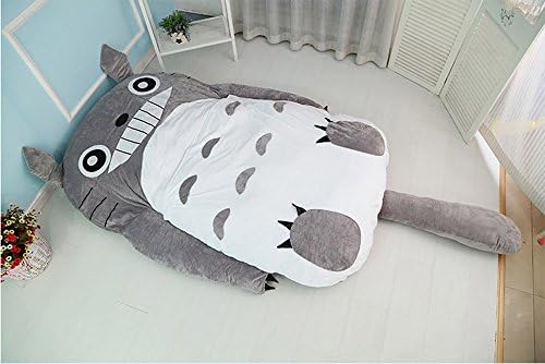 Cute Cartoon Totoro Double Bed Sleeping Bag Pad Sofa Bed Mattress for Kids or Adult (51in*31.5in, Grey)