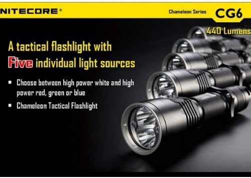 Nitecore CG6 CREE XP-G2 440LM Chameleon Series Tactical LED Flashlight