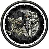 DRAGON Wall Clock yin yang chinese asian dragons gift