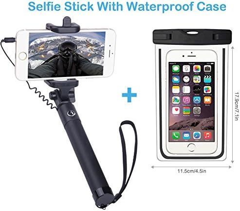 Selfie Stick With iPhone Waterproof Case/Dry Bag For iPhone 4/5s/5c/6s/6 Plus And Samsung Galaxy s6/HTC/HUAWEI All Android Smartphone