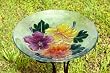 Evergreen 2GB027 Glass Bird Bath, Hibiscus Flower, 18-Inches Diameter
