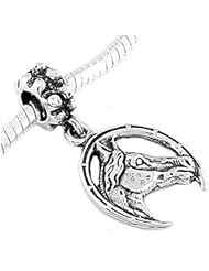 Sterling Silver Lucky Horseshoe and Horse Head Dangle Bead Charm