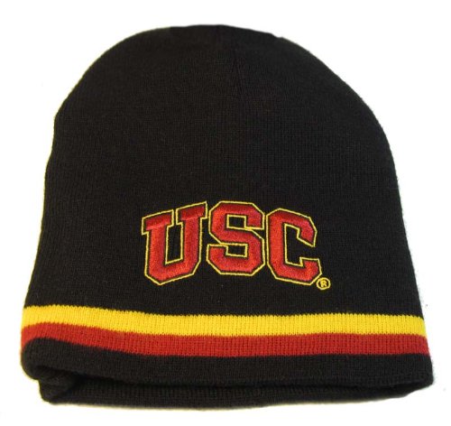 USC Trojans Football Cuffless Beanie - Black Striped
