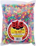 One Bag of 1 Pound Darice Pony Beads 9mm: Neon Multi
