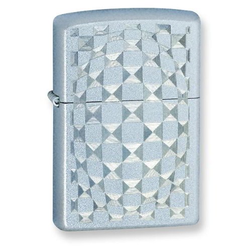 Cut Glass Satin Chrome Zippo Lighter