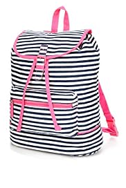 Pure Cotton Striped Canvas Rucksack