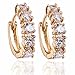 Yazilind Charming Smooth 18k Gold Plated Simple Style Inlay Round Cubic Zirconia Small Hoop Earrings