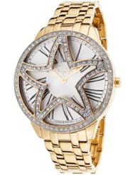 Womens Rose-Tone Stainless Steel Black dial