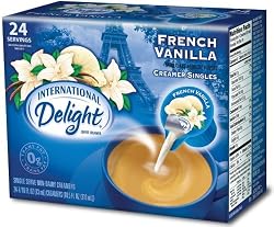 International Delight French Vanilla Non-Dairy Cremer, 24-count Creamer Singles (Pack of 6)