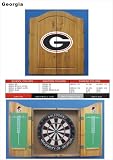 NCAA Georgia Bulldogs Solid Pine Cabinet And Bristle Dartboard Set