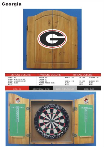 Imperial Georgia Bulldogs NCAA Licensed Solid Pine Cabinet and Bristle Dartboard Set